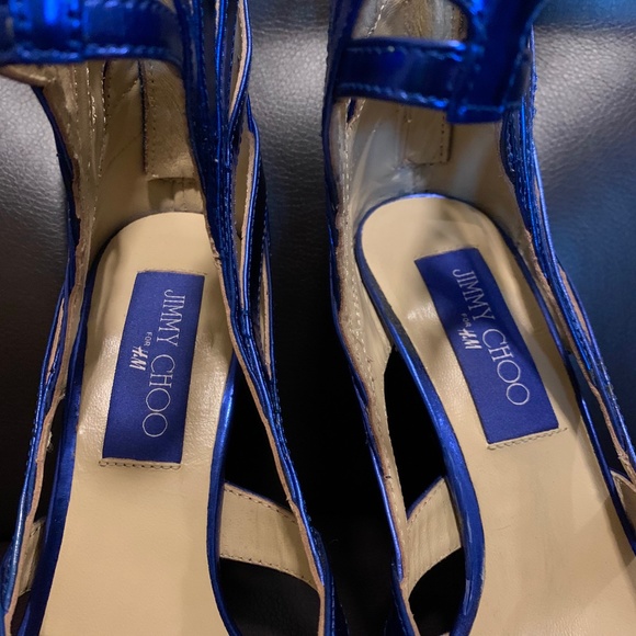 Metallic blue Jimmy Choo for H&M shoes - Picture 4 of 8